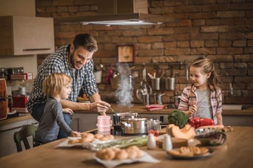 BLUE ELE Leakproof, Vacuum Insulated Thermos Hot Lunch Containers with Ceramic-Coated Stainless Steel, Easy Grip Lid, and Folding Spoon, 13.5oz, Carnation Pink