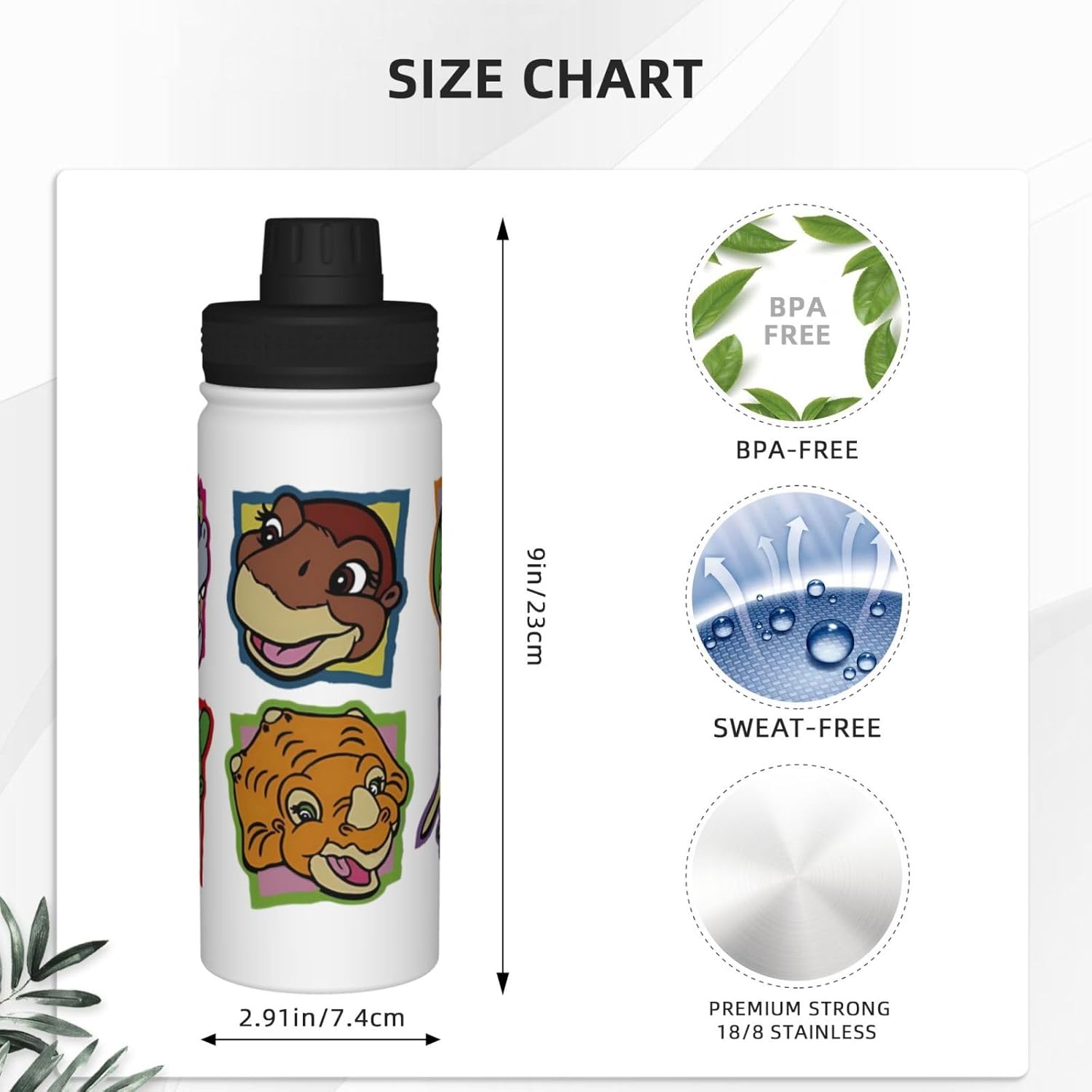 The Land Before Time Thermos 18oz Insulated Kettle Vacuum Cup Stainless Steel Travel Mug Cup Thermal Flask