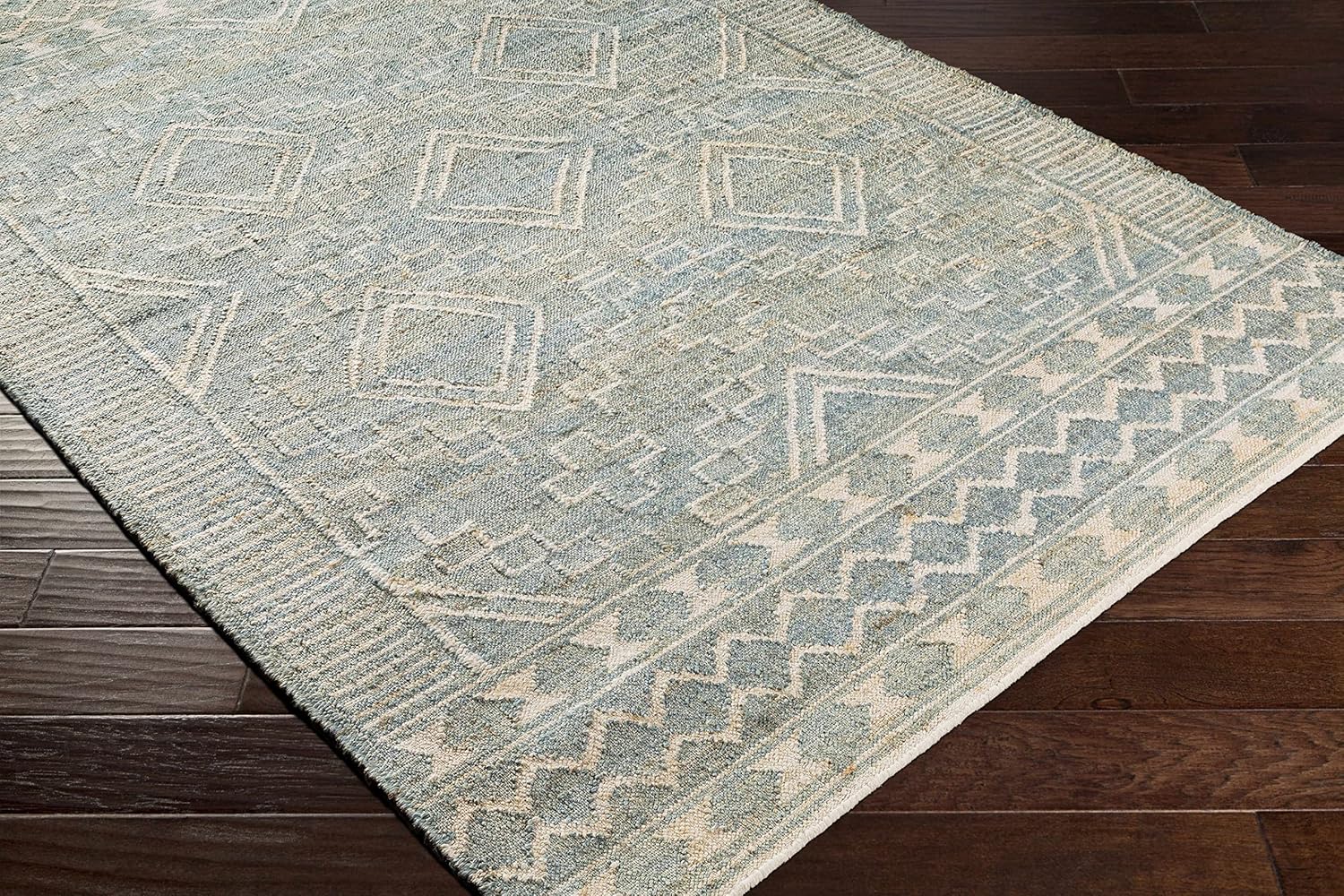 Hauteloom Berowra Jute Living Room, Bedroom Area Rug - Global - Green, Ivory, Beige - 8'10