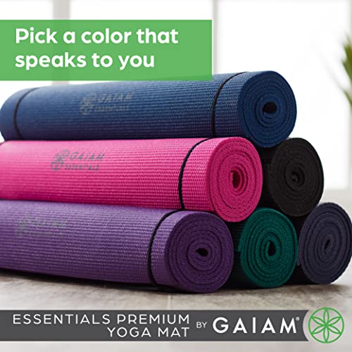 Gaiam Essentials Premium Yoga Mat with Yoga Mat Carrier Sling (72