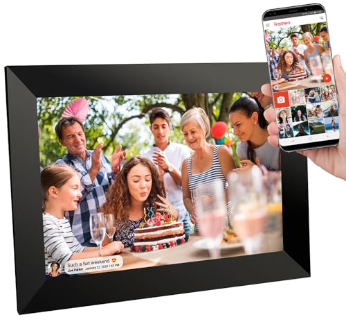 Frameo 10.1 Inch WiFi Digital Picture Frame 1280x800 IPS LCD Touch Screen, Auto-Rotate, Wall Mountable, 32GB Memory, Share Photos/Videos Instantly via Frameo App from Anywhere (Black-10.1 inch)