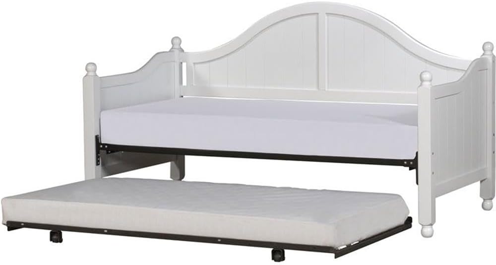 Hillsdale Augusta Wooden Daybed with Suspension Deck and Trundle in White