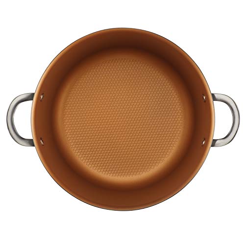 Ayesha Curry Home Collection Hard Anodized Nonstick Sauce Pan/Saucepan with Lid, 4.5 Quart, Charcoal Gray