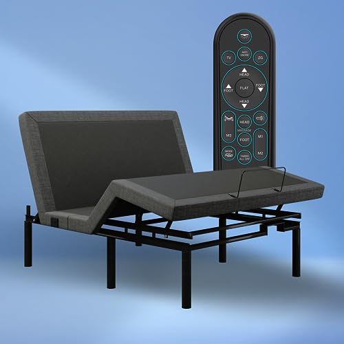 iDealBed 5i Custom Adjustable Bed Base, Wall Hugger, Massage, Zero-Gravity, Dual USB Charger, One Touch Comfort, Programmable Memory, Night Light, Advanced Smooth Silent Motion (TwinXL)