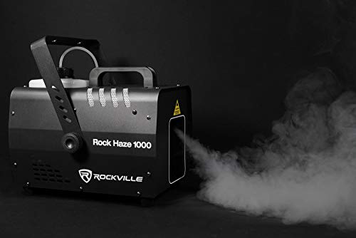 Rockville ROCKHAZE 1000 V2 CFM DMX Hazer Machine Water Based DJ/Club Haze+2 Remotes, Black