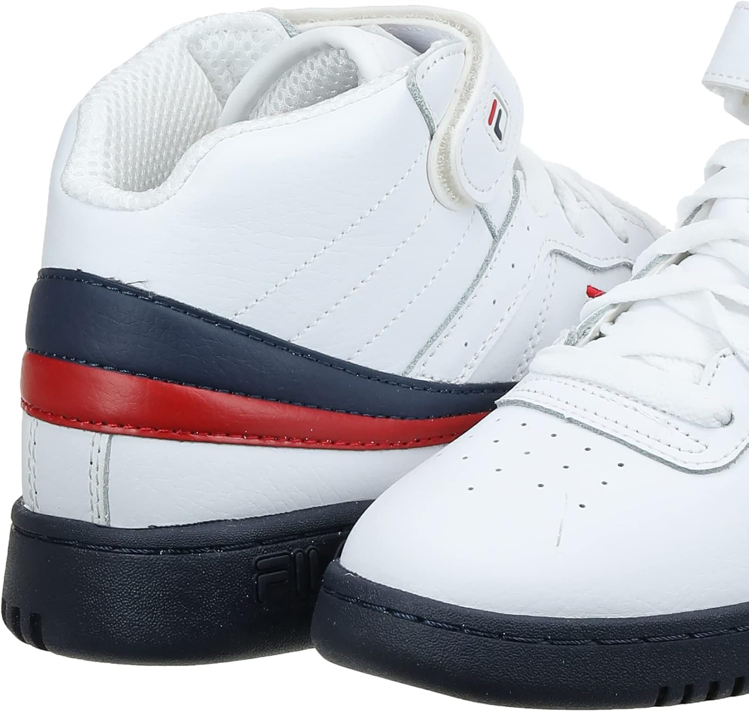 Fila Men's f-13v lea/syn Fashion Sneaker, White/Navy/Red, 10 M US