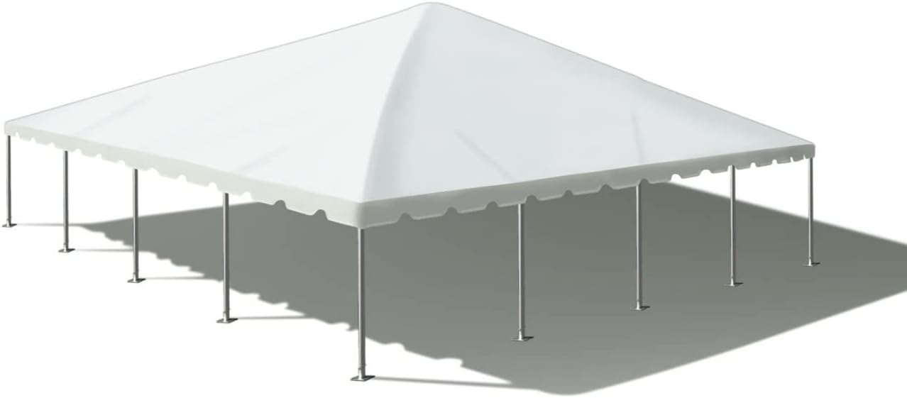 TentandTable 40' x 40' Twin Tube West Coast Frame Canopy Tent, White, Indoor/Outdoor, 133-320 Person, Parties & Vendor Events, Heavy Duty, Waterproof Vinyl Canopy Tents for Commercial, Residential Use