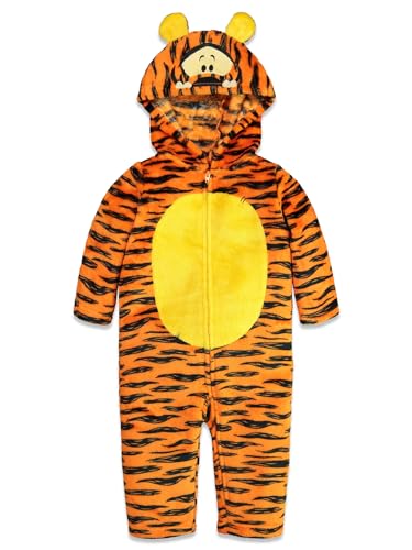 Disney Winnie the Pooh Tigger Eeyore Fleece Zip Up Coverall Newborn to Big Kid