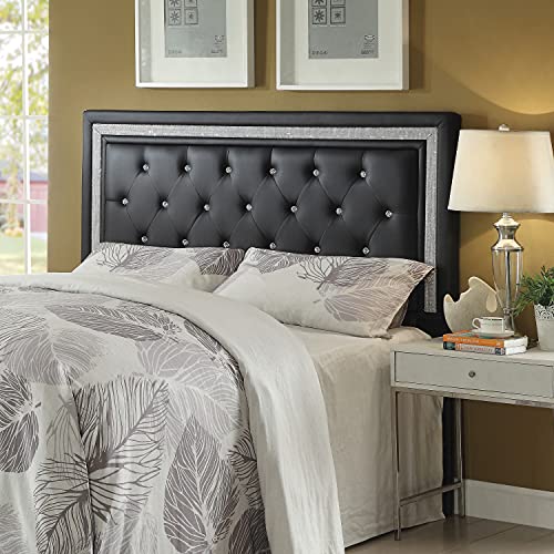 Coaster Home Furnishings Andenne Tufted Upholstered Headboard Black, Queen/Full