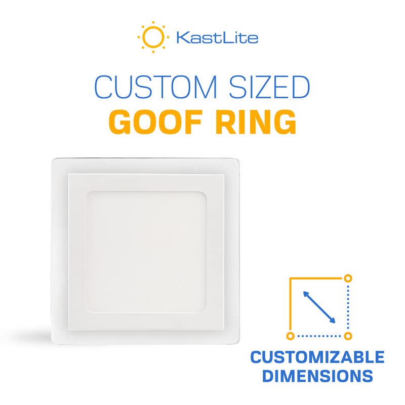 KastLite Solid White Goof Ring (Square/Circle Center) with Custom Sizing | .080