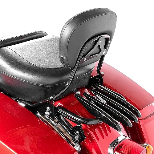 Gloss Black Luggage Rack Stealth Style Detachable Compatible with 2009-2024 Harley Touring Road King Electra Glide Road Glide Street Glide