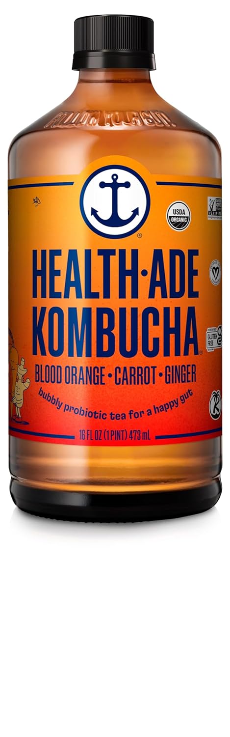 Health-Ade Blood Orange Carrot Ginger Kombucha Bottle, 16 fl oz