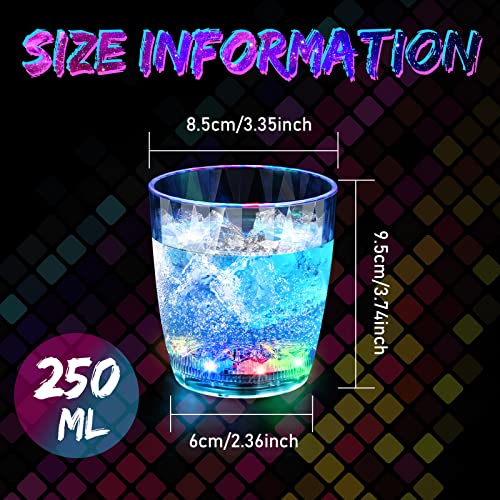 10oz Plastic Light up Glasses LED Drinking Liquid Activated Glow Party Favor Multicolor Neon Glasses for Disco Bar