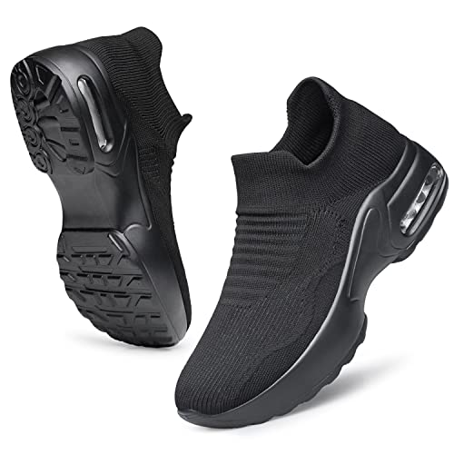 YHOON Women's Walking Shoes Slip-on - Sock Sneakers Ladies Nursing Work Air Cushion Mesh Casual Running Jogging Shoes