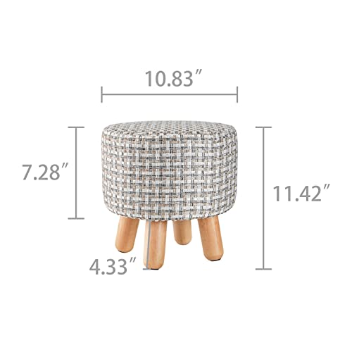 H&B Luxuries Fabric Round Padded Ottoman Foot Rest Stool