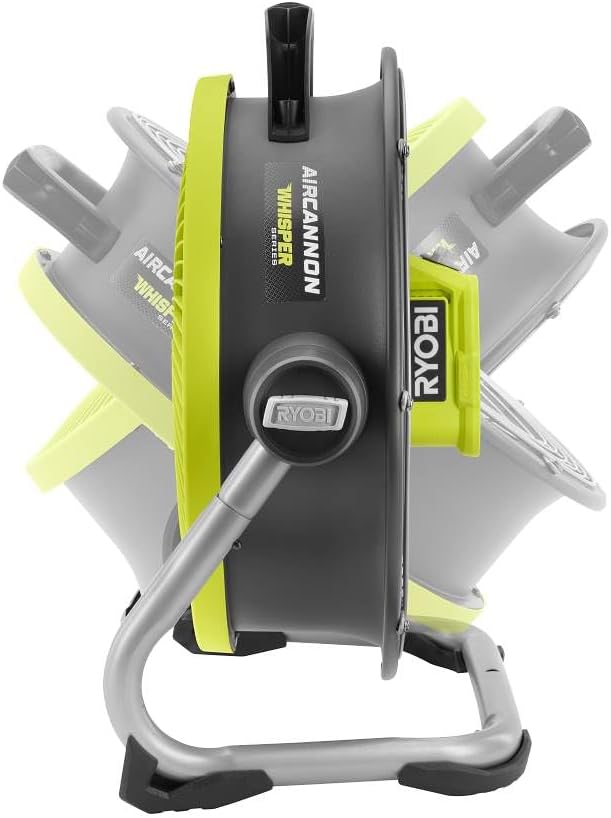 RYOBI ONE+ 18V Cordless Hybrid WHISPER SERIES 14 in. Air Cannon Fan (Tool Only) (Renewed)