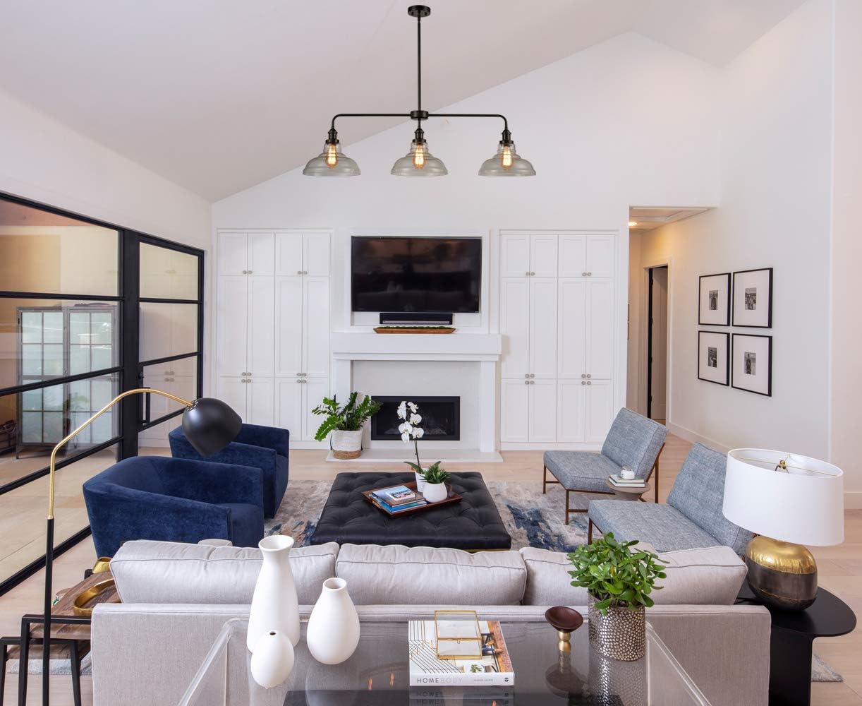 DANSEER Modern Large Glass Island Lighting Oil Rubbed Bronze Pendant Lighting