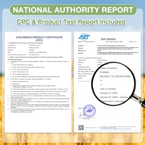 Mfacoy Wheat Straw Kids Plates and Bowls Set, Unbreakable Kids Dinnerware Set - 4 Pcs 7.75