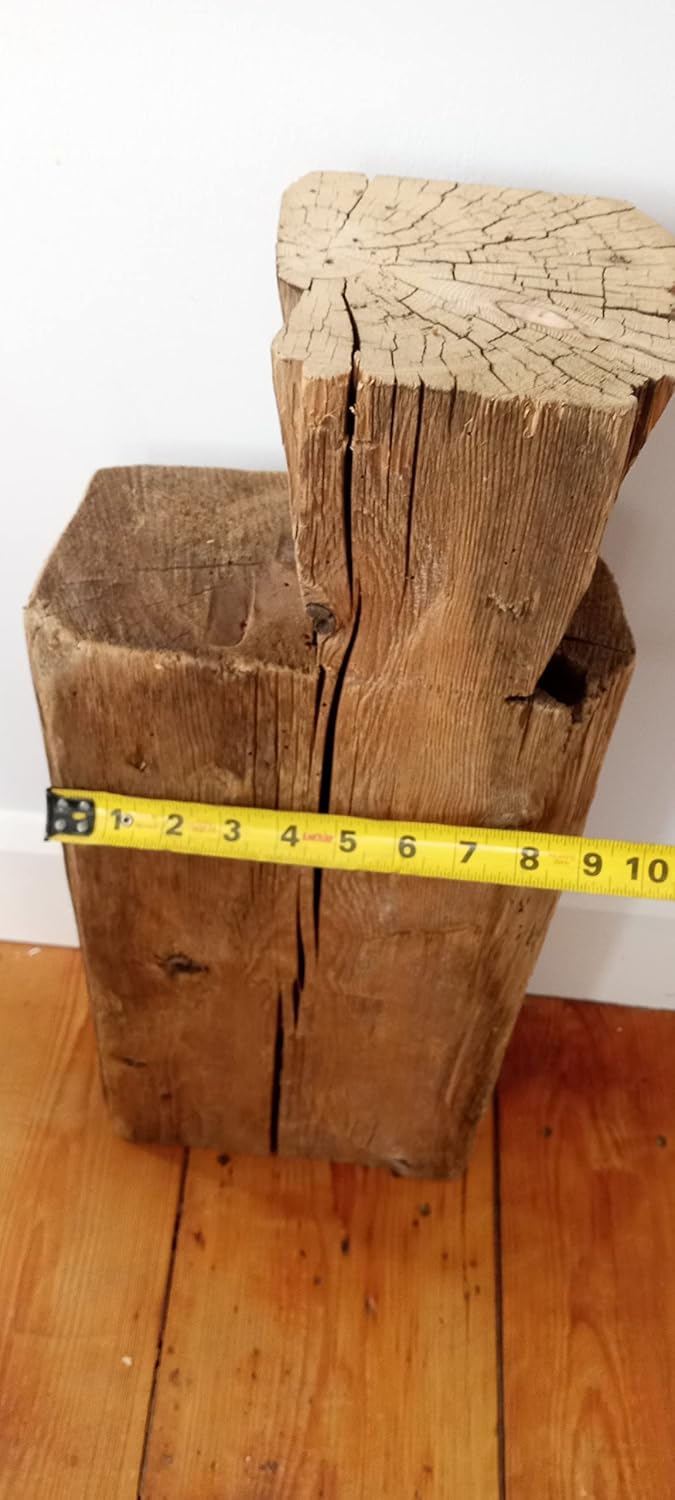 Old Rustic Wood/Authentic Hand Hewn Beam from The 1800's End Table/Coffee Table Modern Farm House Style