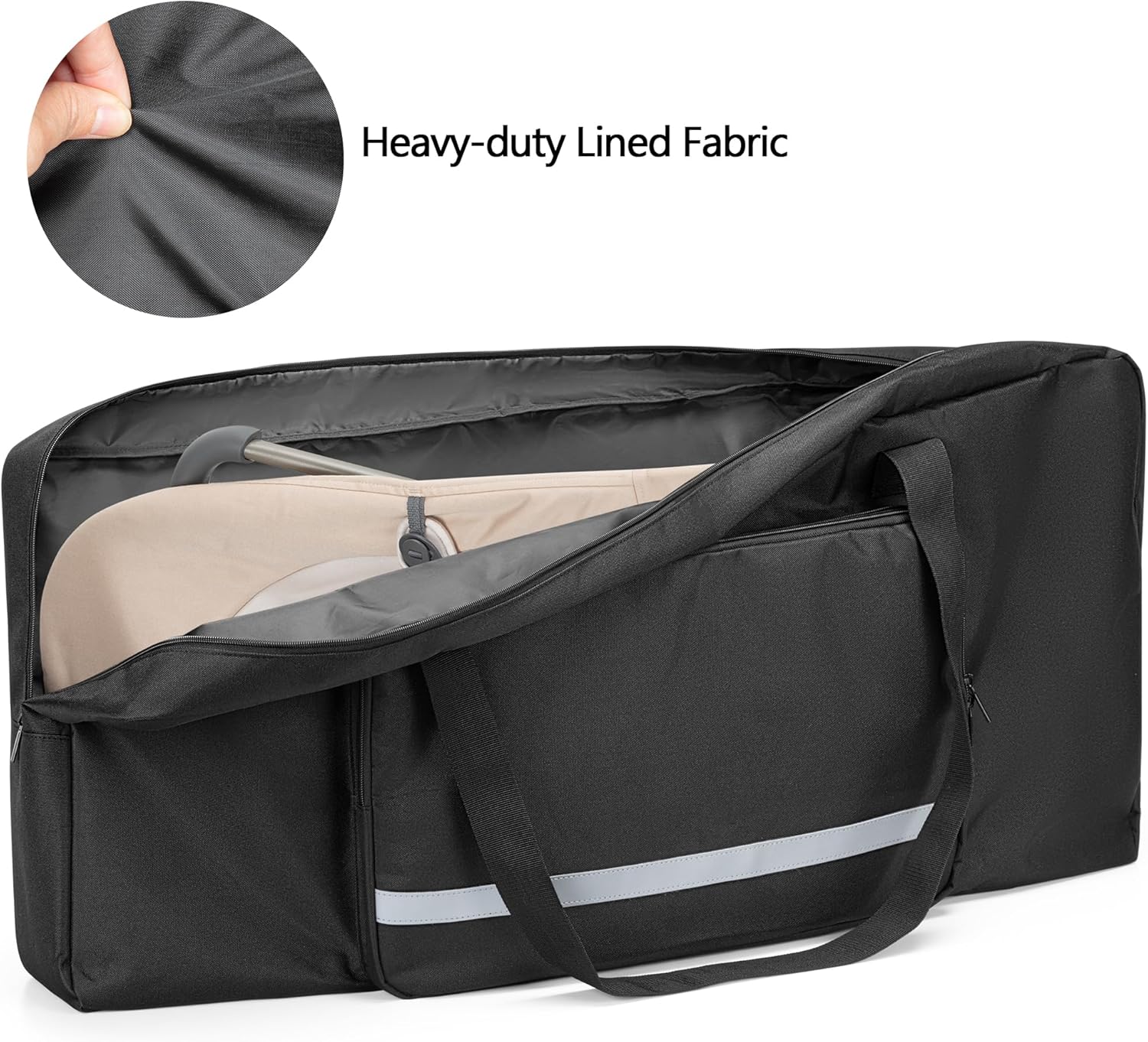 Baby Bouncer Transport Bag, Bouncer Carrier Compatible with Baby Bjorn Bouncer Balance Soft and Bouncer Bliss, Double Zipped Travel bag with shoulder pad, Black