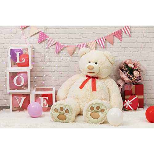 HollyHOME Teddy Bear Plush Giant Teddy Bears Stuffed Animals Teddy Bear Love Big Footprints 5 Feet Brown