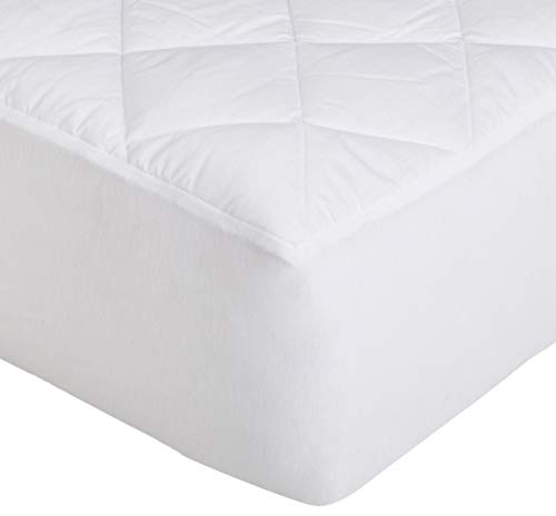 Amazon Basics Hypoallergenic Quilted Mattress Topper Pad, 18 Inches Deep, Twin XL, White