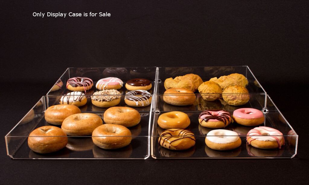 4 Tier Acrylic Donut Display Case 12W x 14D x 19H Inch with Removable Trays