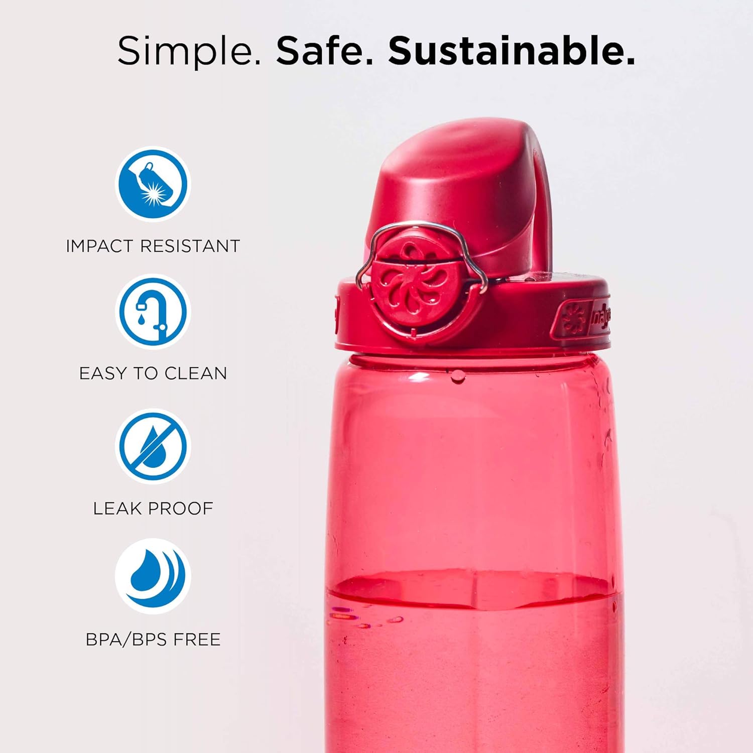 Nalgene On the Fly BPA-Free Water Bottle, Coral with Frost/Coral, 24 Oz