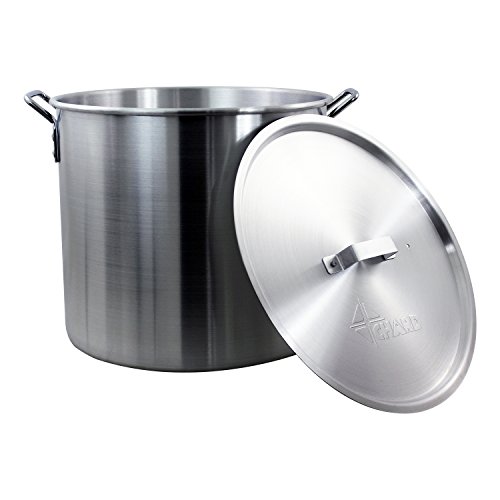 CHARD ASP60, Aluminum Stock Pot and Strainer Basket Set, Silver, 60 quart,Large