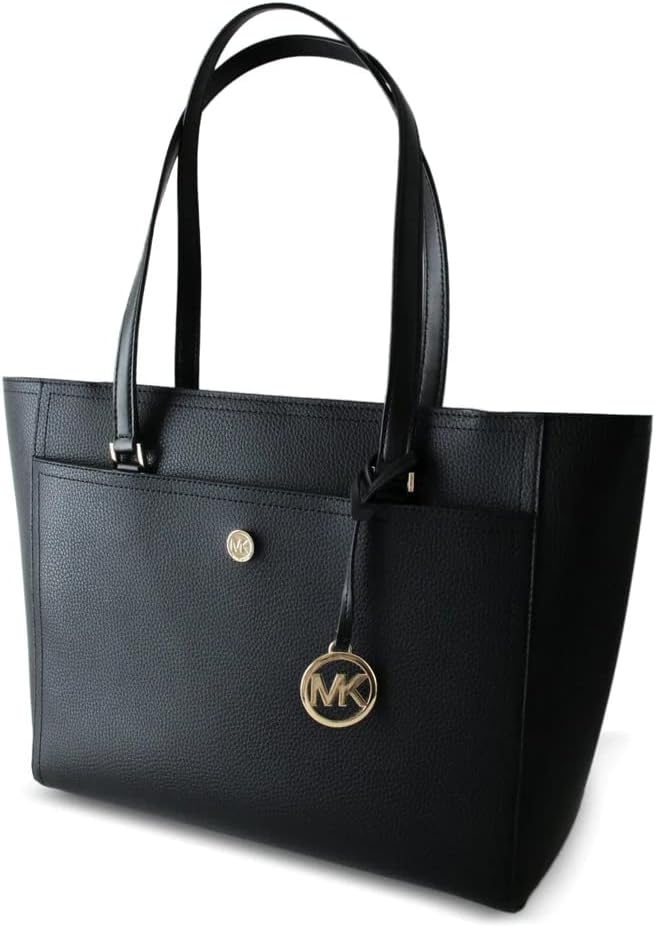 Michael Kors Maisie Large Pebbled Leather 3-in-1 Tote Bag Black MK Signature
