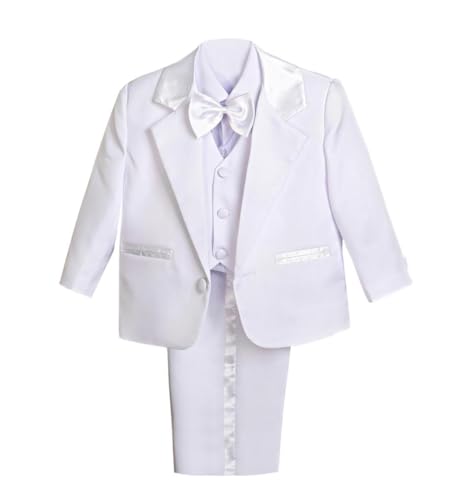 Dressy Daisy Baby Toddler Boy 5 Pcs Set Formal Tuxedo Suits No Tail Wedding Christening Baptism Outfits