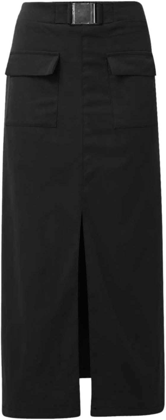 XJYIOEWT Wedding Dress with Sleeves,Women Solid Slit Workwear Midi Skirt High Waist Bag Hip