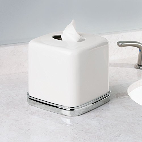 iDesign York Facial Tissue Box Cover for Bathroom and Vanity Countertops, 5.75