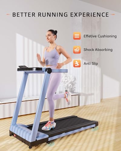 Folding Treadmill, 3.5HP Incline Treadmills for Home, Portable Treadmill with 350LBS Capacity, Compact Treading for Walking Jogging Running