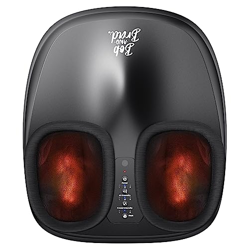 BOB AND BRAD Lite Foot Massager with Heat and Remote-FSA&HSA Eligible, Shiatsu Deep Kneading, Electric Feet Massager Machine Delivers Relief for Tired Muscles and Plantar Fasciitis，for Men Size 12
