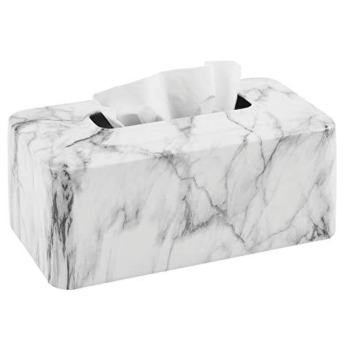 mDesign Metal Modern Tissue Box Cover Decorative Rectangular Facial Tissues Holder for Bathroom, Vanity, Countertop, Bedroom, Night Stand; Holds Tissue Boxes up to 4