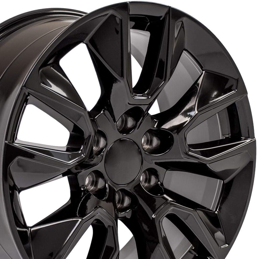OE Wheels LLC 20 inch Rims Fits Silverado Suburban Tahoe Sierra Yukon Escalade 6x139.7 CV32 20x9 Black SET