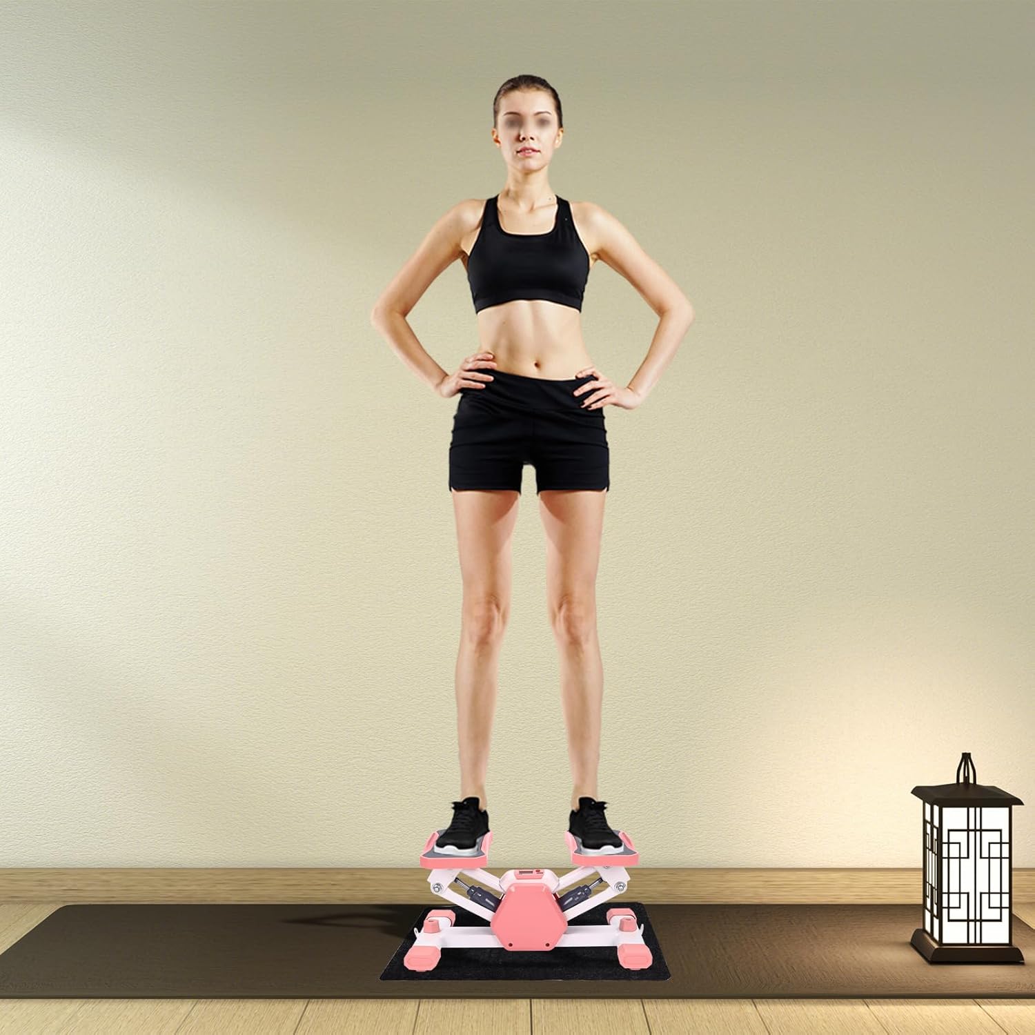 Mini Steppers, Stair Stepper for Exercises 330lbs Capacity Workout Stepper Machine for HIPS Extension Legs, Unisex Stepper with Resistance Bands