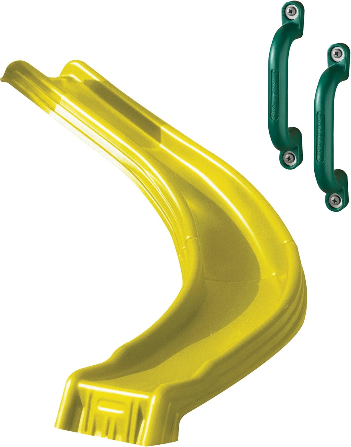 Swing-N-Slide WS 8339 Side Winder Curved Plastic Slide for 4' Decks with Safety Handles, Yellow