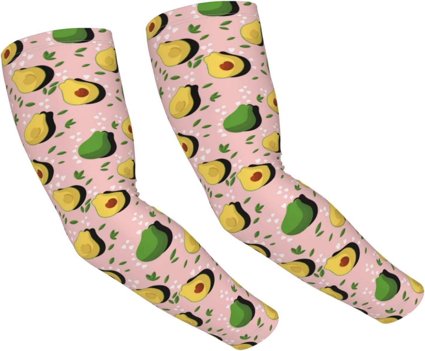 Cooling Arm Sleeves for Men Women Uv Protection - Cool Avocado Pink Leaves Tattoo Sleeves to Cover Arms for Women Men, Farmers Defense Gardening Sleeves, Compression Sleeves for Women