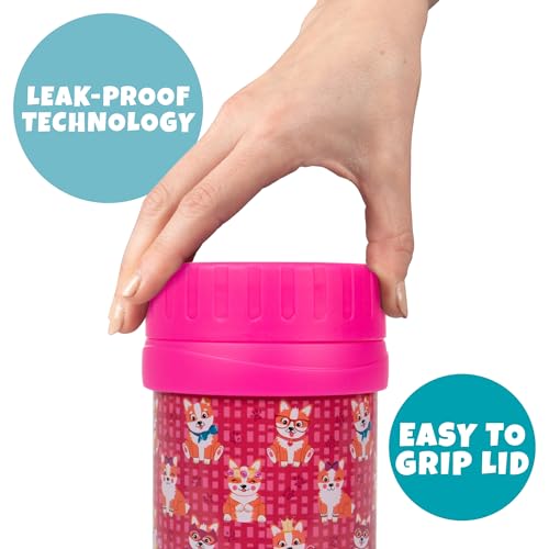 Bentology Stainless Steel Insulated 13oz Lunch Jar Thermos for Kids - Cat - Large Leak-Proof Storage for Hot or Cold Food, Soups, Liquids with Wide Mouth- BPA Free for Back to School Lunch Boxes, Bags