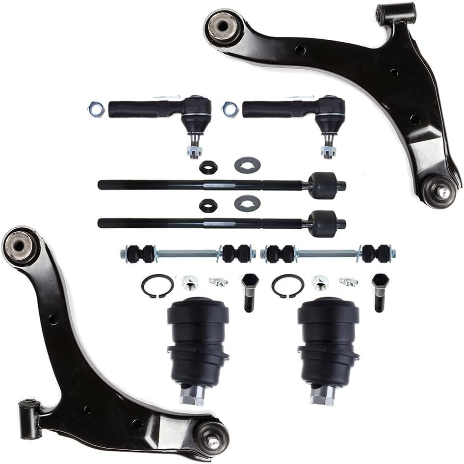 SCITOO 10pcs Front Suspension Kit Lower Control Arm Inner Outer Tie Rod End Sway Bar Link Lower Ball Joint Fit 2000-2002 For Dodge Neon 2003 For Dodge SX 2.0 2000-2001 For Plymouth Neon