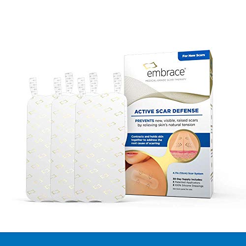 Embrace Scar Treatment, Silicone Sheets for New Scars with Active Scar Defense, Extra Large 6.3 Inch Sheets, 60 Day Supply (Recommended Treatment)