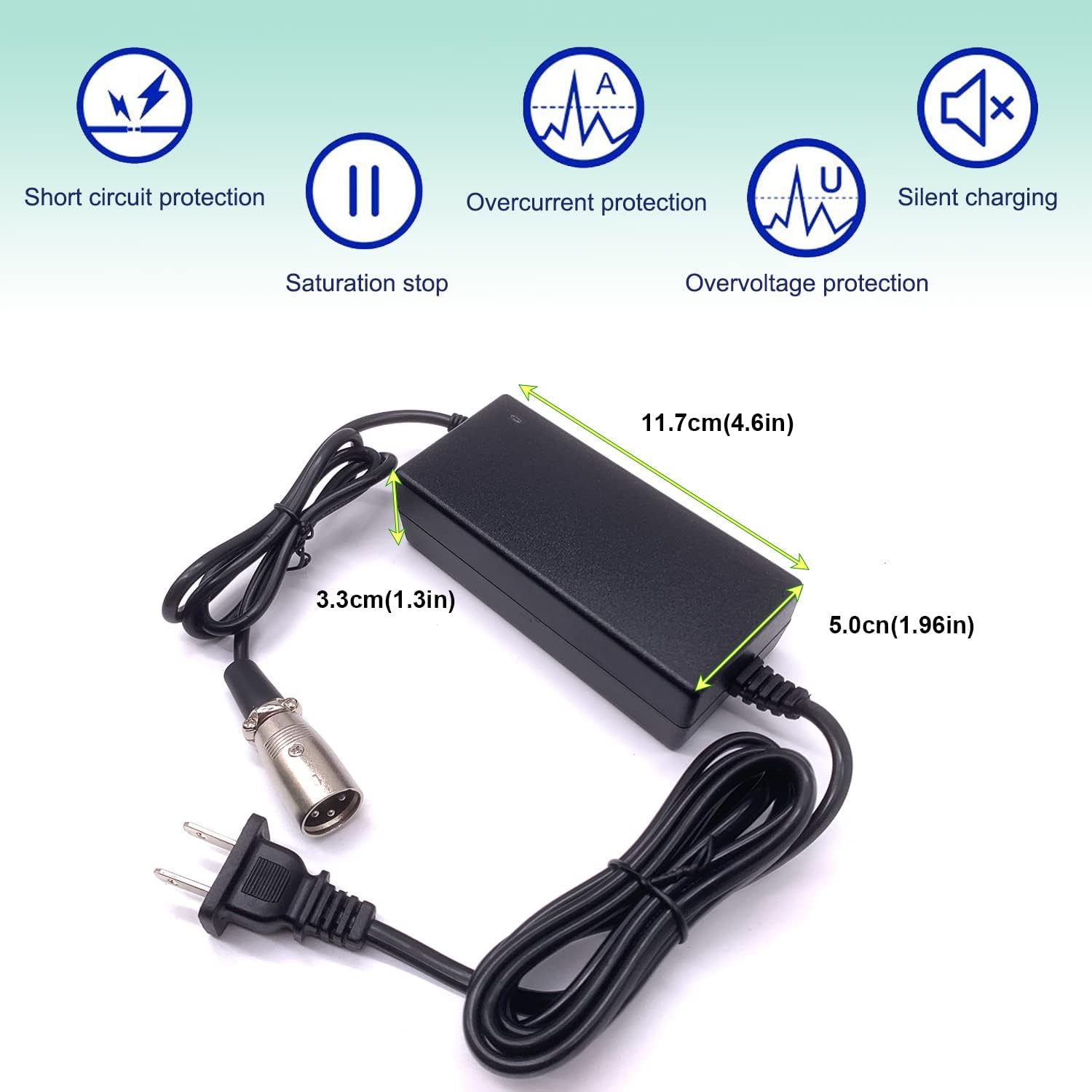 24V2A 3 pin xlr Electric Scooter Battery Charger Replacement for drive scout mobility razor Go Go Elite Traveller SC40E/SC44E, Ezip Mountain Trailz, Jazzy electric power charger