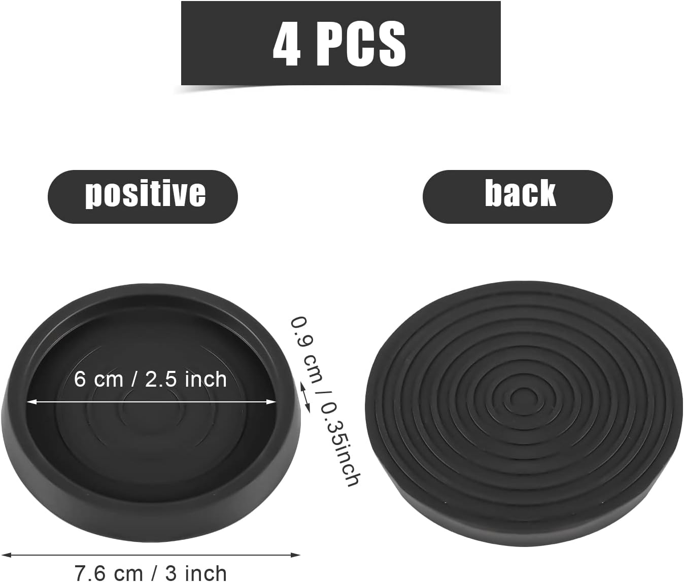 4pcs Furniture Coasters, 2.5