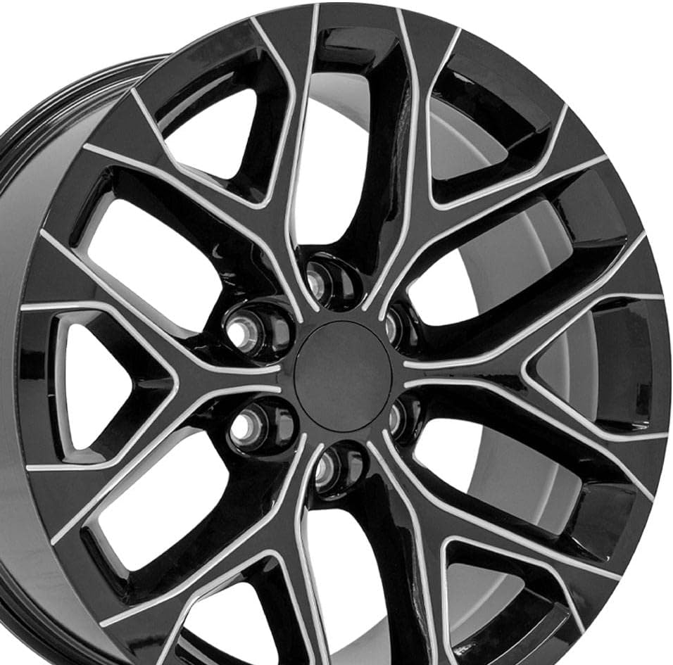 OE Wheels LLC 20 inch Rim Fits 6x139.7 Silverado Suburban Tahoe Sierra Yukon Escalade CV98B 20x9 Black with Milled Edge Wheels Hollander: 5668