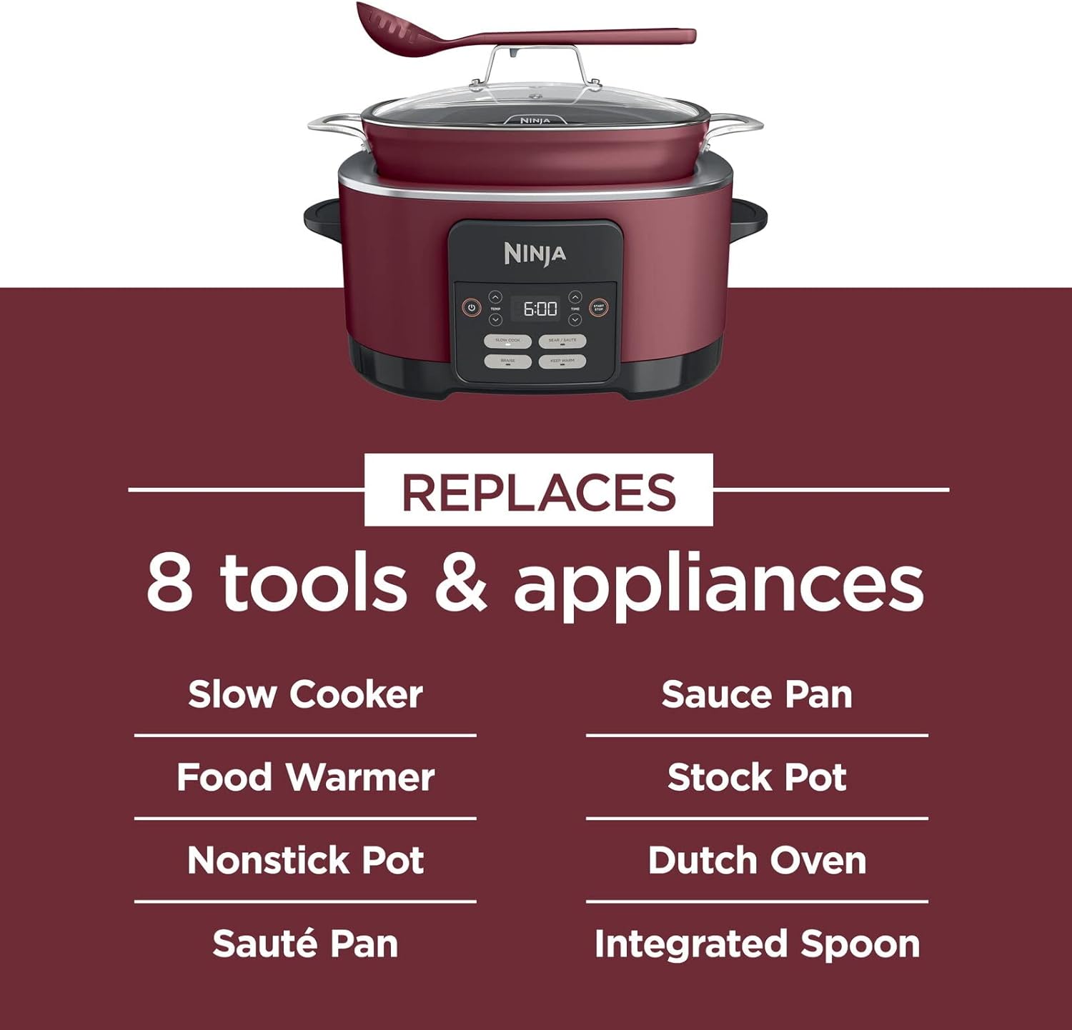 ninja foodi possible cooker 8.5qt multi-cooker, mc1000 Cherry Tarte (Renewed)