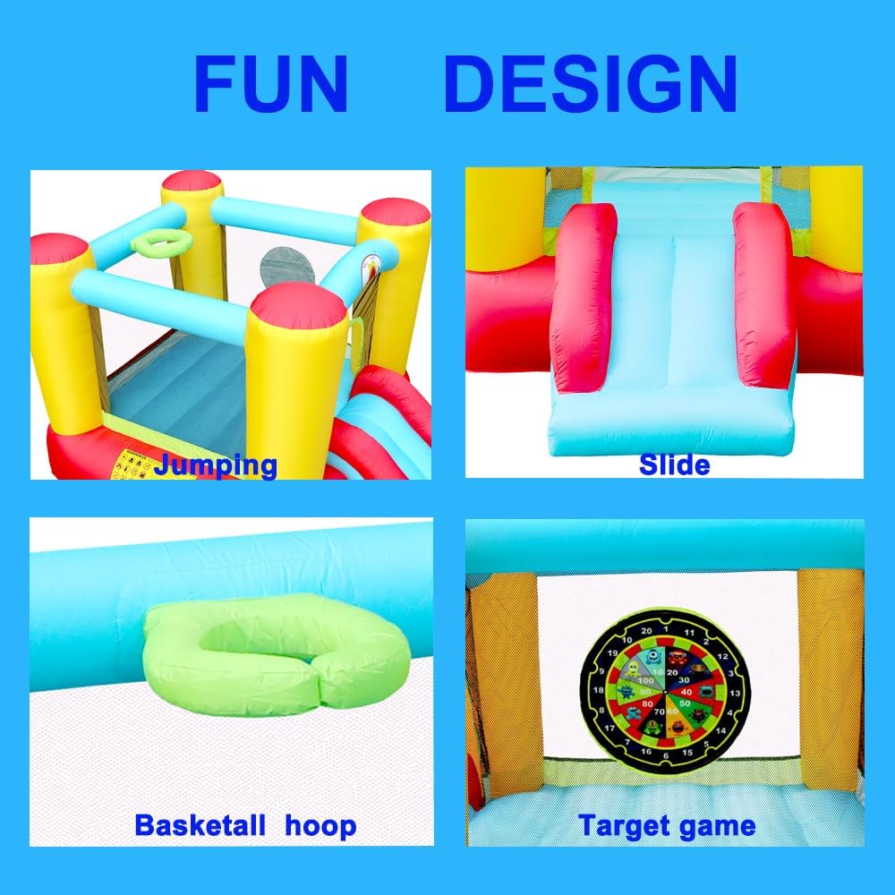Inflatable Bounce House Slide, Kids Jumping Castle with Blower