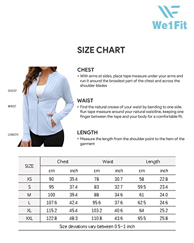 We1Fit Women's UPF 50+ Sun Protection Jacket Hoodie Sun Shirts Hiking Running Athletic Shirt