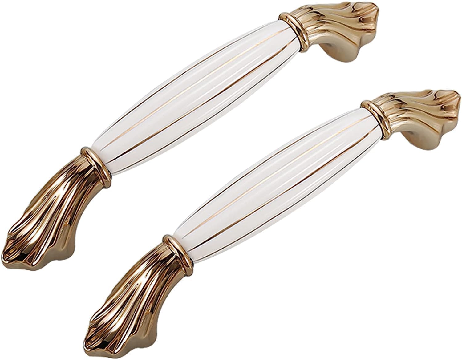 Furniture Ceramic Knob - 6 Pieces Furniture Pulls Ceramic Drawer Handles Modern Fashion Kitchen Cabinet Handles Bow Shaped Handle Bathroom Dresser Wardrobe Pulls Screws Included